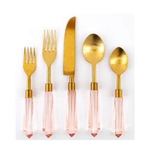 Handcrafted Traditional <b>Gold</b> Blue Stainless Steel <b>Cutlery</b> <b>Set</b> Elegance Handle Mirror Polish Flatware for Home Hotel Restaurant - Product Image 4