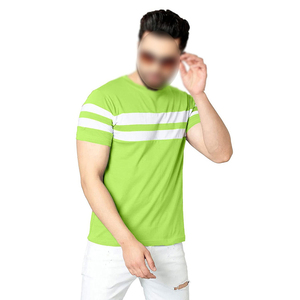 Camisetas de punto 100% algodón para hombre, estilo top, con estampado de logotipo propio en verde y blanco, buen proveedor, tela suave de primera calidad. - Product Image 1