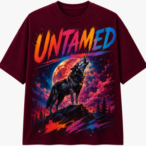 <b>Men's</b> Front Printed Long Sleeve O-Neck Loose Fit Casual 100% Cotton Jersey Breathable <b>Animal</b> Print T-Shirt Heat-Transfer - Product Image 1
