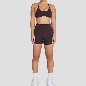 Conjunto Deportivo para Mujer, Sujetador Deportivo y Pantalones Cortos, para Gimnasio, Ejercicio, Fitness, Yoga, Top Cómodo y Elástico, Conjunto de Sujetador Deportivo y Pantalones Cortos - Product Image 4