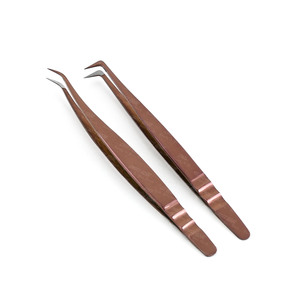 Pince à épiler professionnelle pour extension de cils pince à cils d'isolation ensemble d'embouts en fibre pince à cils légère à 90 degrés - Product Image 4