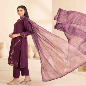 ZALIKA Vol Tawakkal Women's Three-Piece Punjabi Suit Heavy Embroidered Viscose Long Frock Salwar Kameez for <b>Eid</b> Indian <b>Pakistani</b> - Product Image 6