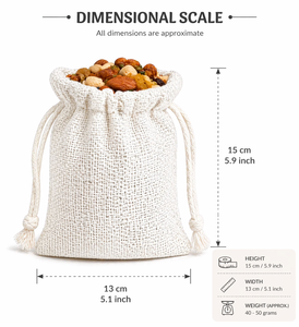 Eco Friendly White Jute <b>Drawstring</b> <b>Pouch</b> 10*14cm for Spices Reusable Gift Bag Sustainable Grocery Packaging Sack - Product Image 3