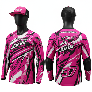 Maillot de cyclisme BMX pour hommes 160 GSM en polyester respirant, design à panneaux rouge, noir et blanc, logo personnalisé par sublimation - Product Image 6