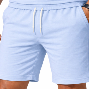 New Arrival 100% Cotton Breathable <b>Knitted</b> Solid Men's Summer Street Style Suits Two Piece Golf Polo Shirts and Shorts <b>Set</b> - Product Image 5