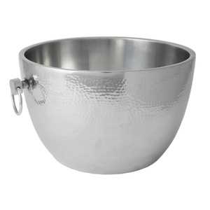 Double Wall Beer Ice Bucket High Insulated Champagne Wine <b>Cooler</b> Hammered Design Leakproof Stainless Steel Wine <b>Chiller</b> For Sale - Product Image 1