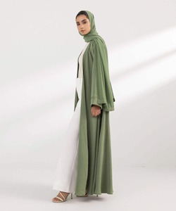 Abaya de Poliéster de Alta Calidad Estilo Turco para Mujer, Ropa Exterior Islámica, Anti-UV, Transpirable, Elástica en Cuatro Direcciones, Ligera, Casual, Cuello en V - Product Image 3