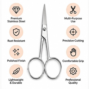 Tijeras Profesionales de Acero Inoxidable para Cejas, Recortador de Precisión para Vello Facial, Tijeras de Aseo, Suministros para Salón de Belleza - Product Image 4