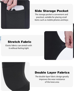 Leggings de compresión personalizados para hombre, hasta la rodilla, de cintura media, con bolsillo para teléfono, de secado rápido, para fútbol, capa base deportiva - Product Image 3
