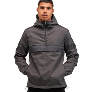 Men's Hooded Quarter-Zip Windproof <b>Racer</b> <b>Jacket</b> Solid Color Casual Autumn Style Slim Fit Polyester Shell Regular Length - Product Image 3