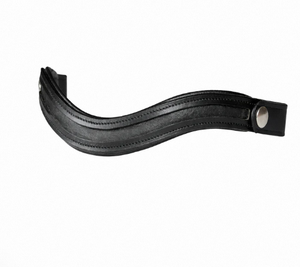 Frontalera de cuero acolchada con canal vacío y cierre de botón a presión para caballo, accesorio para brida inglesa - Product Image 4