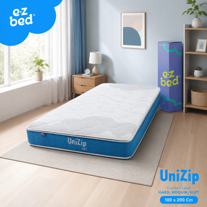 Améliorez le confort de votre chambre avec le soutien UniZip à ressorts ensachés de 25 cm, à sensation moyenne et construction pratique avec fermeture éclair. - Product Image 1