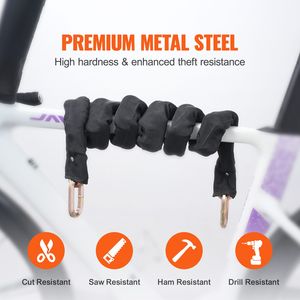 Lucchetto a Catena per Bicicletta Ultra Resistente da 1,8 Metri con Chiave, Antifurto in Acciaio per Massima Sicurezza - Product Image 2