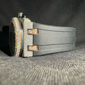 Reloj de Lujo para Hombre con Correa de Goma, Esfera y Bisel con Incrustaciones de Moissanita, Movimiento de Cuarzo, Regalo de Joyería al Mejor Precio - Product Image 1