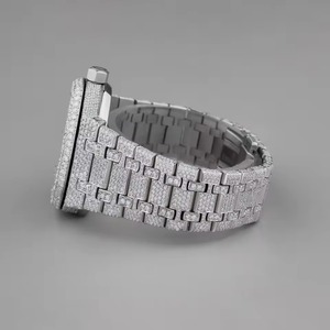 Montre de luxe unisexe en moissanite et diamant, cadran en cristal saphir, bracelet en acier inoxydable, mouvement à quartz ETA, affichage analogique-numérique 10 - Product Image 5