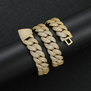 Iced Out <b>Cuban</b> <b>Link</b> <b>Chain</b> <b>Silver</b> Hip Hop Necklace Bling Thick Statement Jewelry - Product Image 5