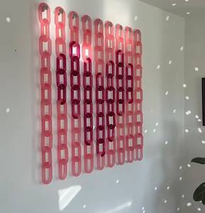 <b>Decorative</b> Resin Round Modern Art Deco Hanging Wall Sculpture Chain Link Home <b>Decor</b> for Living Room-Customized Boho Design - Product Image 2