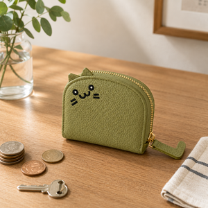 Cute Cat <b>RFID</b> <b>Blocking</b> Open Short Soft Polyester Lining Card <b>Wallet</b> Coin Purse Accordion Card Holder Mini <b>Wallet</b> - Product Image 1