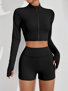 Womens High Waist Leggings Sports Bra And <b>Long</b> <b>Sleeve</b> <b>Top</b> Three Piece Yoga Set For Workout Fitness Gym <b>Training</b> - Product Image 3