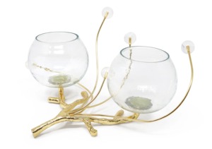 Bols décoratifs en verre faits à la main avec support en métal doré, design glamour, idéal pour la décoration de fête, vente en gros depuis l'Inde - Product Image 6