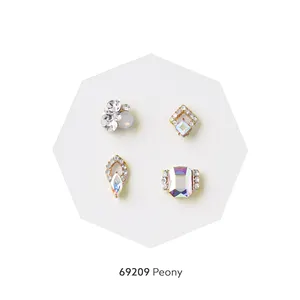 Prisme pierre #69209 pivoine 3D bijoux ongles cristal strass pierre décoration autocollants, Nail art pierres conception corée Oem Odm