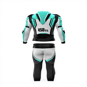 Traje de cuero prémium para hombre, mono de moto de una pieza para carreras con protectores, ideal para el día de pista, con joroba - Product Image 2