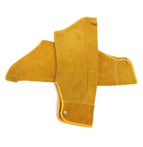 Manchons de protection pour les bras en cuir résistant à la chaleur, longs, à boutons, en cuir de vachette fendu, pour soudeurs - Product Image 1