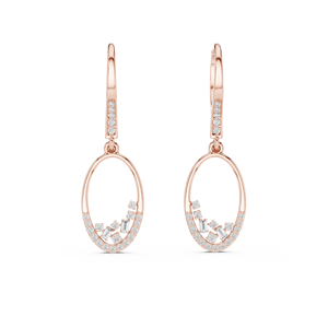 Boucles d'oreilles en or massif 18 carats avec diamants de laboratoire taille brillant rond et taille baguette pour bijoux empilés multi-pierres tendance – Cadeau - Product Image 5