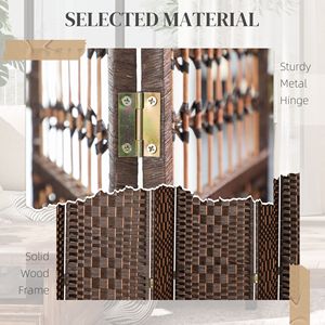 Divisorio Pieghevole Portatile a 8 Pannelli in Fibra Ondulata Marrone per Privacy in Casa e Ufficio - Product Image 5