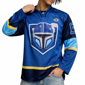 Camiseta de Fútbol Americano de Malla de Poliéster 220GSM para Hombre, Ropa Deportiva con Cuello en V y Manga Larga, Impresión Personalizada de Equipo, Fabricante para Pedidos al por Mayor OEM - Product Image 5