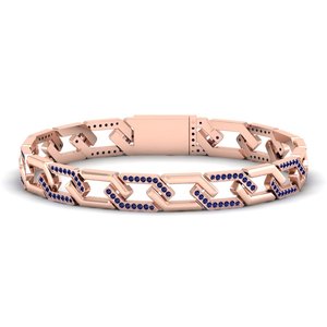 Bracelet tennis REYES personnalisé en or 14 carats avec moissanite, saphir bleu taille ronde 1,5 carat, bijoux de luxe de créateur - Product Image 5