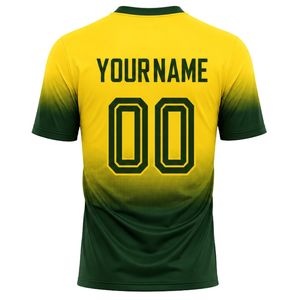 Maillot de football sublimé jaune-vert pour homme, maillot d'équipe de football à manches courtes, uniforme de sport, tenue de jeu, vêtements de sport d'extérieur - Product Image 2