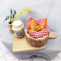 Ensemble de repas miniature 1:12 pour maison de poupée, bois et PC, jouets DIY unisexes pour poupées
