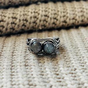 Unique Latest Bohemian Double Labradorite Brass <b>Ring</b> Oxidized Silver Plated <b>Adjustable</b> Vintage <b>Ring</b> Wholesale <b>Ring</b> For Women - Product Image 1