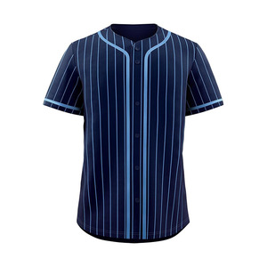 Maillot de baseball à rayures pour hommes et femmes, chemise de baseball unie à boutons, uniforme de sport d'équipe - Product Image 1