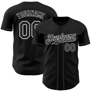 Nueva Camiseta de Béisbol a la Moda para Hombre, Negra, para Personalizar al por Mayor, Corte Ajustado, 100% Poliéster, Juvenil, Camiseta de Béisbol al por Mayor - Product Image 1