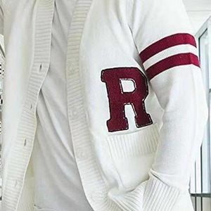 Autumn Long Sleeve Open Front Casual Loose V Neck Button Down Knit <b>Cardigan</b> <b>Sweaters</b> with Pattern Knitwear - Product Image 3