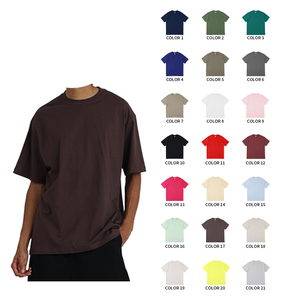 OEM Heavyweight Bulk Oversized <b>Tshirt</b> Custom logo Printing <b>Plain</b> Tee Shirt Short Sleeve Blank Cotton Plus Size Men's T-shirts - Product Image 4