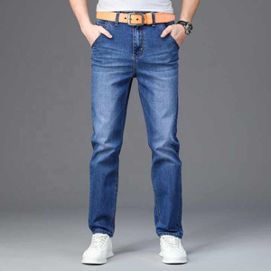 2025 High Quality Men's Casual Denim <b>Jeans</b> Pants Stylish Straight Style <b>with</b> Mid <b>Waist</b> Factory Direct High Street Fashion - Product Image 4