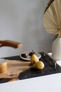 Plateau d'artisanat en résine de bois carré noir avec style religieux pour la décoration de la maison mariage et fête hébergement Offre Spéciale cadeau - Product Image 3