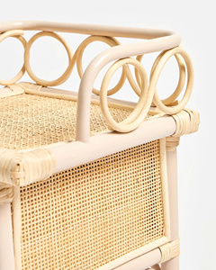 Adorable Eco-Friendly Modern <b>Rattan</b> Nightstand for Kids Woven <b>Bedside</b> <b>Table</b> Drawer Natural Cane Cute Nursery Bedroom Furniture - Product Image 5