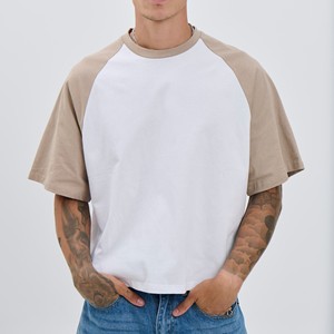 T-shirts pour hommes à coupe ample, manches raglan, couleurs claires, col rond, respirants, 100% coton, impression numérique, OEM - Product Image 4