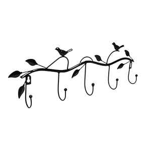 2026 Arrival Wall Mounted Black Powder Coated Finished Iron <b>Hook</b> <b>Rail</b> For Decor For Gifting For Bathroom Organizer For Closet - Product Image 3