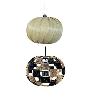 Abat-jour pour lampes de plafond, abat-jour en rotin de bambou, lampes de plafond pour salon - Product Image 5