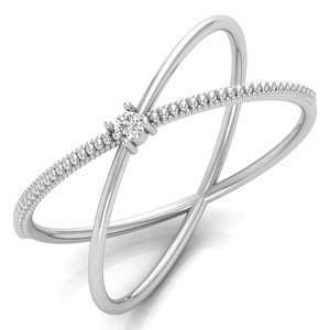 Bague croisée en or massif CVD Lab Diamond Solitaire Bague de fiançailles pour femme 10K 18K Gold Handmade Fine Jewelry Wholesale - Product Image 3