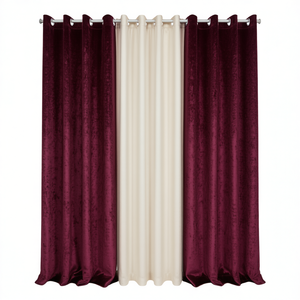 Modern Pinch <b>Pleat</b> Blackout Hotel <b>Curtain</b> Panels 4x9 Feet Velvet Polyester <b>Hooks</b> for Home Hospital Office - Product Image 3