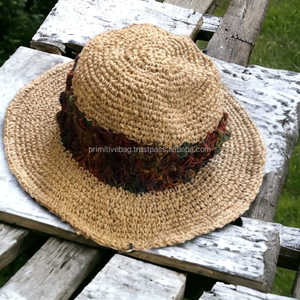 Sombrero de Sol Tejido de Cáñamo Orgánico Natural, Ecológico, de Paja, para Playa, Verano, Aire Libre, con Ala Ancha, Plegable, Tipo Bucket para Mujer - Product Image 2