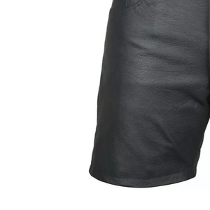 Shorts en cuir décontractés pour hommes, taille haute, résistants, imperméables, respirants, longueur personnalisable, couleurs et logo sur mesure, en vente - Product Image 4