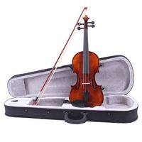 Classic Solid Wood 4/4 Violin Set with Strings Rosin Shoulder Rest Electronic Tuner XH Gift for Musicians