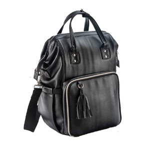 Sacs à langer de créateur en cuir pour maman, sacs à dos de maternité pliables et imperméables en cuir de vachette pour le rangement des affaires de bébé - Product Image 1